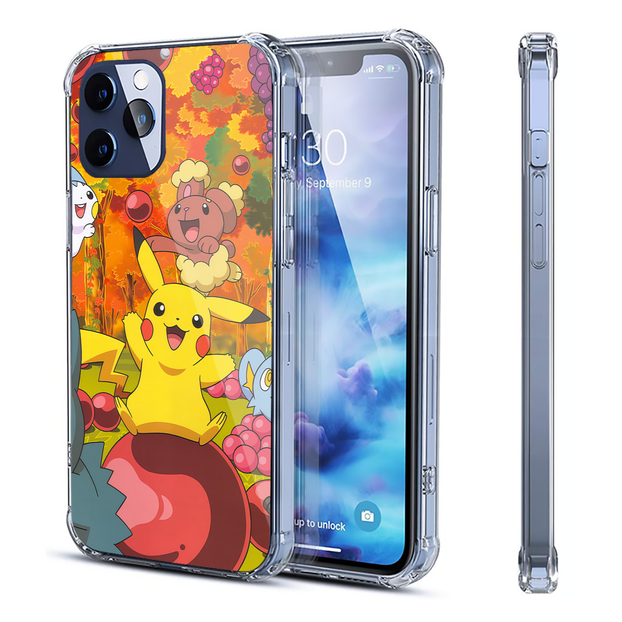 （画像用） ポケットモンスター Pokémon 【iPhone 12シリーズ対応】透明スマホケース（クリアソフトケース）